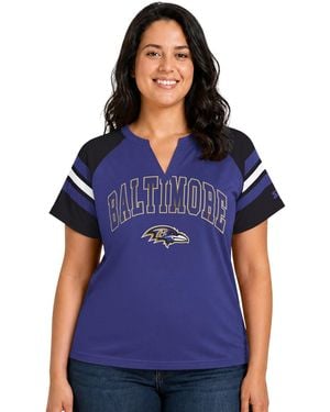 Starter Plus Size Chicago Bears Game On Notch Neck Raglan T-shirt - Blue