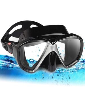 Gnuadz Snorkel Mask Panoramic Hd Anti-fog Tempered Glass - Blue