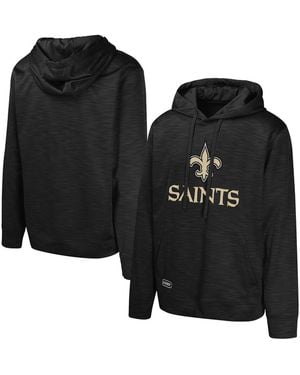 Outerstuff New Orleans Saints Streak Fleece Pullover Hoodie - Black