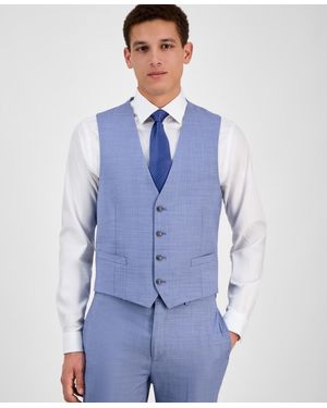 Calvin Klein Skinny-fit Wool-blend Infinite Stretch Suit Vest - Blue