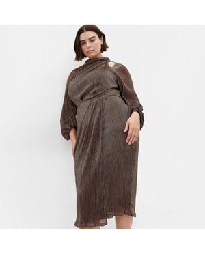 City Chic Plus Size Jaylee Mesh Dress - Brown
