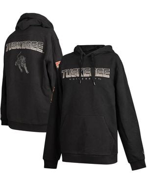 FISLL Tuskegee Golden Tigers Puff Print Sliced Pullover Hoodie - Black