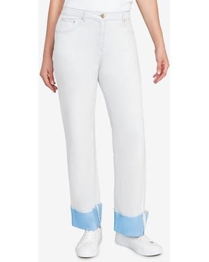 Ruby Rd. Petite Cuffed Pull-on Fly Pants - White