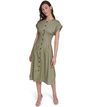 knee length dresses for ladies Ivory Pastel Lemon Belted Dress 40 / Ivory main image 0