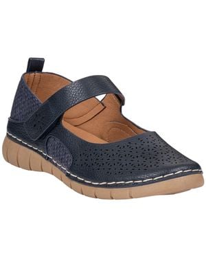 Gc Shoes Kace Laser-cut Faux Leather Flat Mary Jane Flats - Blue