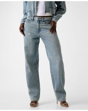 Guess Relaxed Barrel High-rise Jeans - Blue