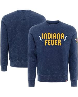 Sportiqe And Indiana Fever Rock Roll Collection Freddy Mineral Wash Pullover Sweatshirt - Blue