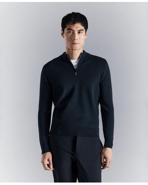 Mango Comfort Stretch Zip-up Sweater - Blue