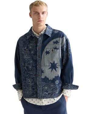 Scotch & Soda Long-sleeve Jacquard Overshirt - Blue