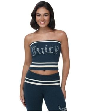 Juicy Couture Strapless Fleece Tube Top - Blue