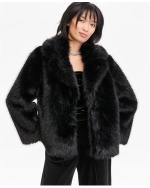 INC International Concepts Faux Fur Short Jacket - Black