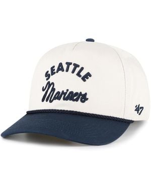 '47 Natural/navy Seattle Mariners Rope Script Hitch Adjustable Hat - White