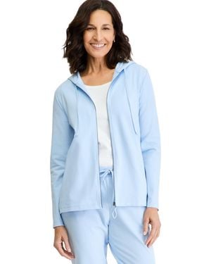 Style & Co. Petite Zip-front Long-sleeve Hoodie - Blue
