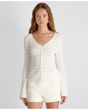 French Connection Mozart Heartleaf V-neck Crochet Top - White