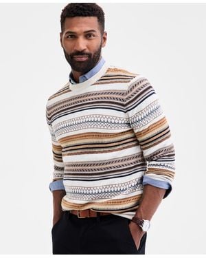 Club Room Cameron Fair Isle Crewneck Sweater - Gray