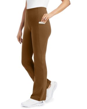 Woman Within Plus Size Stretch-cotton Knit Pull-on Bootcut Pocket leggings - Multicolor