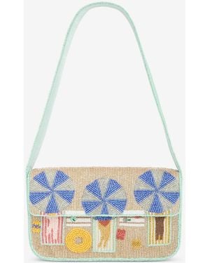On 34th Hand Beaded Shoulder Bag - Blue
