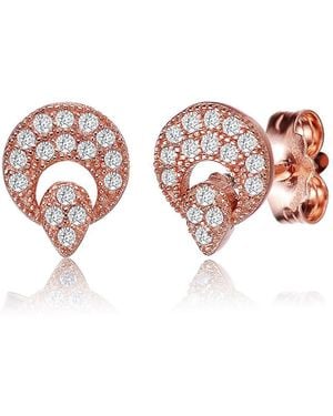 Genevive Jewelry Sterling Silver 18k Rose Gold Plated - Pink
