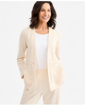 Style & Co. Luxlounge Fleece Jacket - White