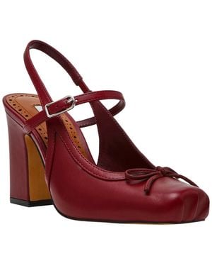 Steve Madden Elanie Slingback Block Heel Ballet Pumps - Red