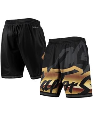 Mitchell & Ness Toronto Raptors Big Face 4.0 Fashion Shorts - Black