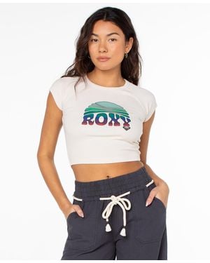 Roxy Rising Screen Crewneck Top - White