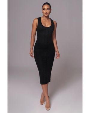 JLUXLABEL Sleeveless Cable Knit Dress - Gray