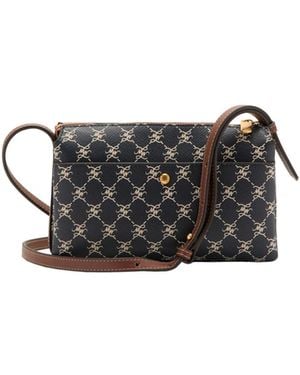 Mango Printed Logo Shoulder Bag - Gray