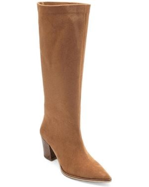 Prologue Shoes Moira Pointed-toe Block-heel Faux Leather Knee-high Boots - Brown
