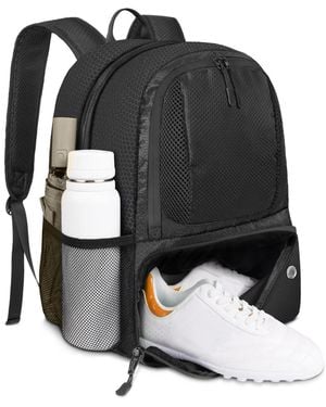 Peneyon Lightweight Soccer Bag With Ball And Shoe Compartment Extra Storage Pockets - Black