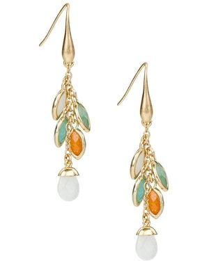 Patricia Nash Tone Plated Multi Charm Dangle Earrings - Metallic