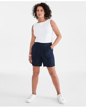 Style & Co. Petite Mid Rise Pull-on Shorts - Blue