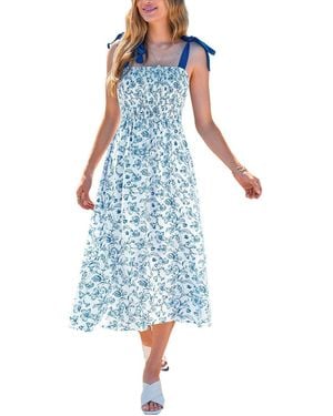 CUPSHE In A Good Mood Floral Maxi Beach Dress - Blue