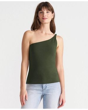 Lands' End Slender One Shoulder Top - Green