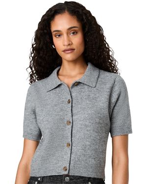 French Connection Suzie Short-sleeve Collared Button-up Top - Gray