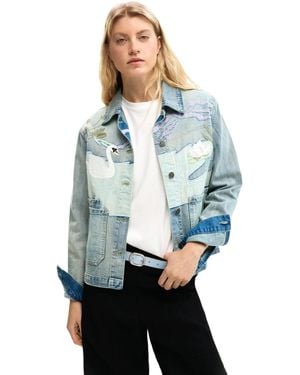 Desigual Denim Patch Jacket, Cotton - Blue