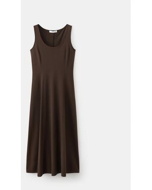Mango Flared Midi-dress - Brown