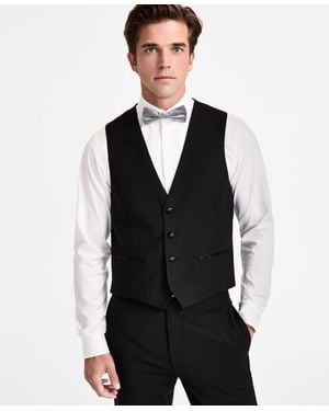 Calvin Klein Slim-fit Wool-blend Tuxedo Vest - Black