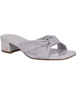 Tommy Hilfiger Philie Knotted Crisscross Block Heel Sandals - Gray