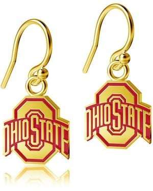 Dayna Designs Ohio State Buckeyes Plated Dangle Earrings - Metallic