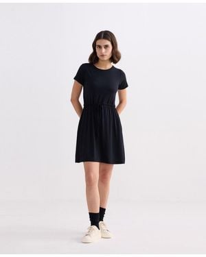 REISTOR Drawstring Short T-shirt Dress - Blue