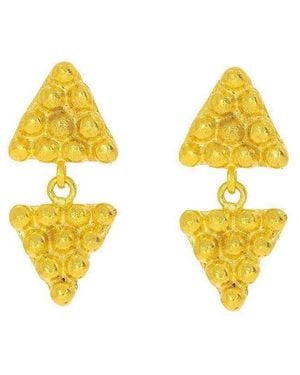 Ottoman Hands Azar Triangle Drop Earrings - Yellow