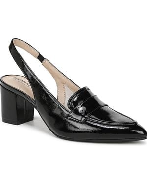 LifeStride Angel Pointed Toe Block Heel Slingback Pumps - Black