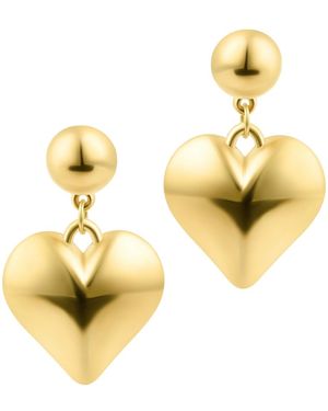 Adornia Puffy Heart Drop Earrings - Metallic