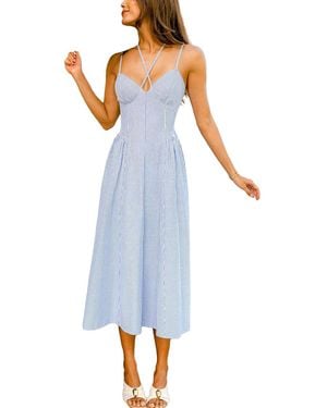 CUPSHE Living Proof Striped Maxi Beach Dress - Blue
