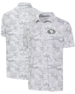Antigua San Francisco 49ers Anthracite Logo Collide Polo - Gray