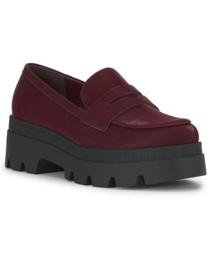 Jessica Simpson Ullinia Platform Penny Loafers - Red