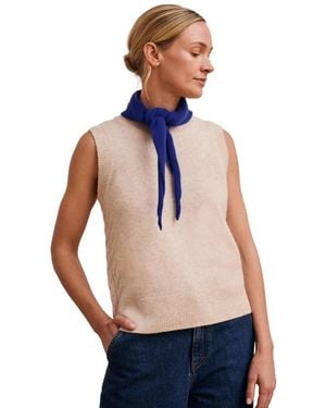 Celtic & Co. Cable Detail Tank Sweaters - Blue