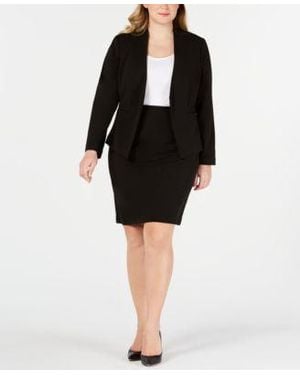 Calvin Klein Plus Size Soft Crepe Pencil Skirt - Black