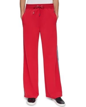 KARL LAGERFELD Scuba Logo-tape Wide-leg jogger - Red